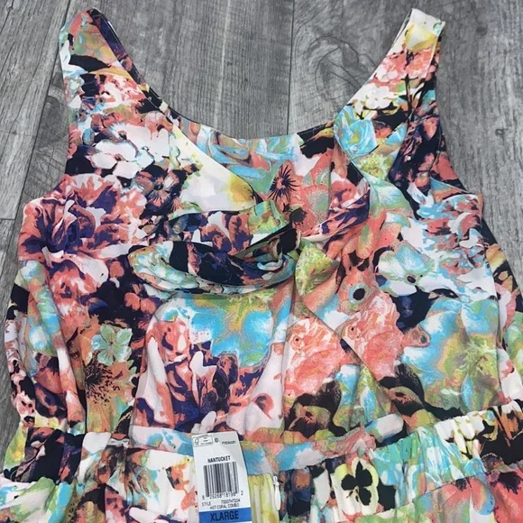 HOT CORAL COMBO Nantucket Skort Romper NWT Macy’s - Picture 3 of 7